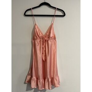 VTG Slip Dress Chemise Victoria Secret Angels Satin Silky Feel Small Sexy Lace